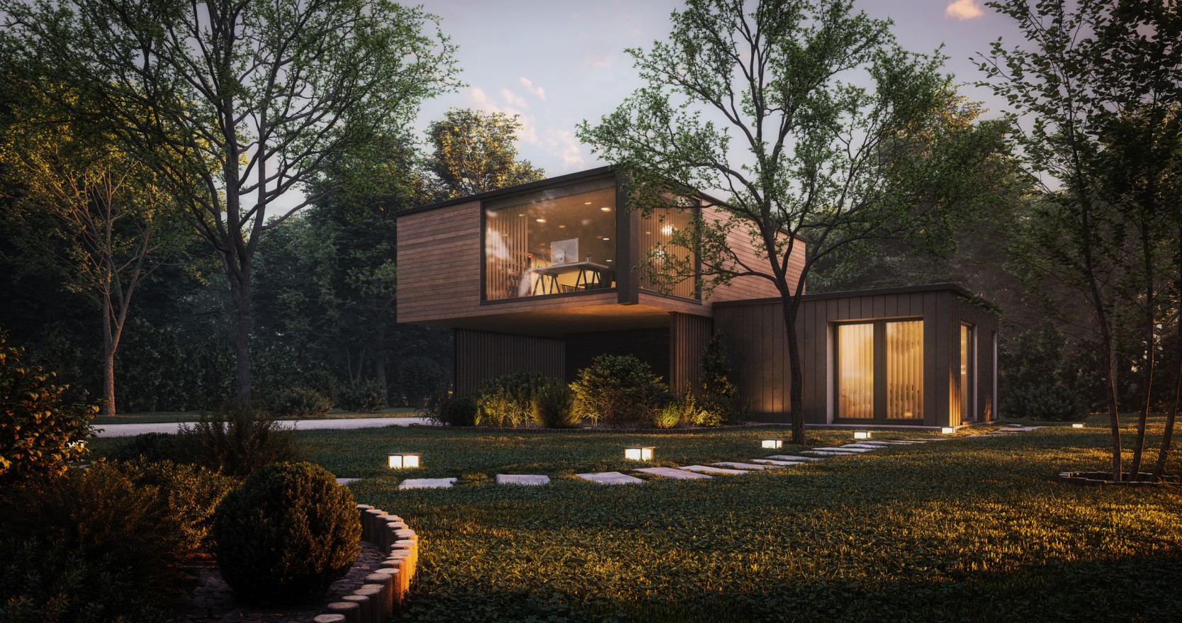 Energy Efficient Landscaping (1) Energy Efficient Landscaping modern home in the woods